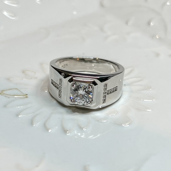 Sterling silver thick ring with stone for men and women - Picture 8 of 9